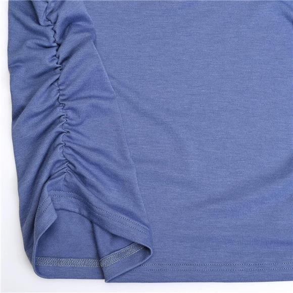 Bhome Maternity Tops Flying Shorts Sleeve Tshirt Side Ruched Pregnant Blouse - Picture 6 of 6